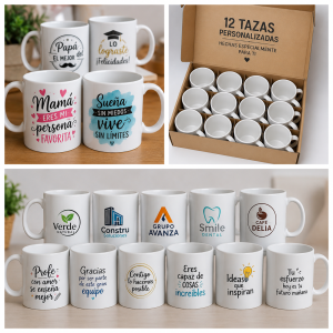 Tazas personalizadas por docena ($8 C/U)