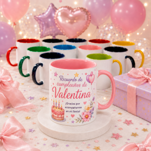 Tazas de Recuerdo de Cumpleaños | Diseño en Ambos Lados | Por Docena