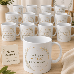 12 tazas con versículo bíblico para iglesia, retiro o evento cristiano ($84)